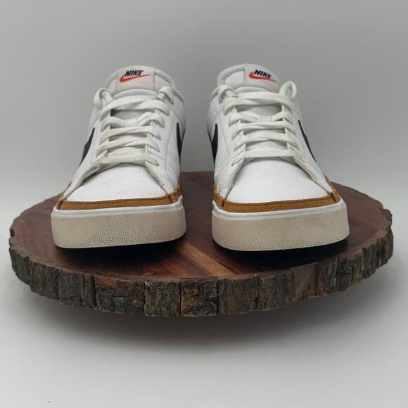 Nike Court Legacy Mens Sneakers White Desert Ochre Leather EUC CU4150 Size 9.5 - Picture 2 of 10